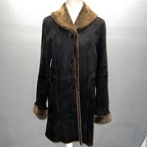 Women's Black and Brown Coat